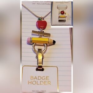 School Themed Badge Holder And Watch Charm Set Ea
